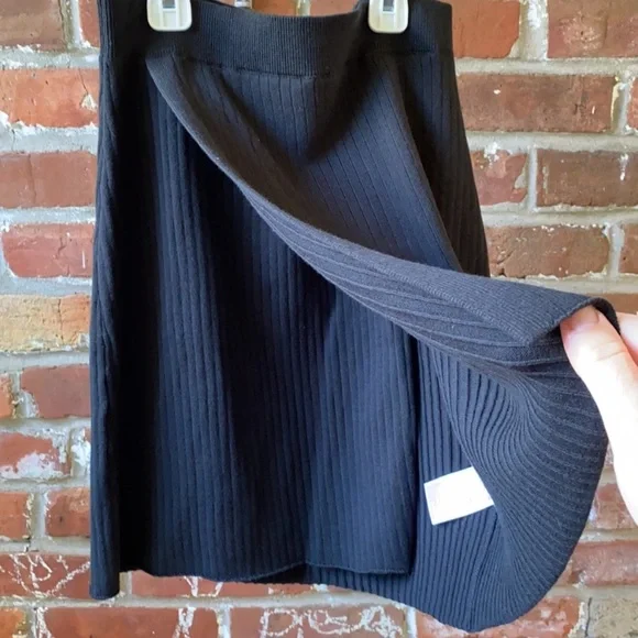 FREE PEOPLE FAUX WRAP RIBBED SKIRT - Picture 3 of 9